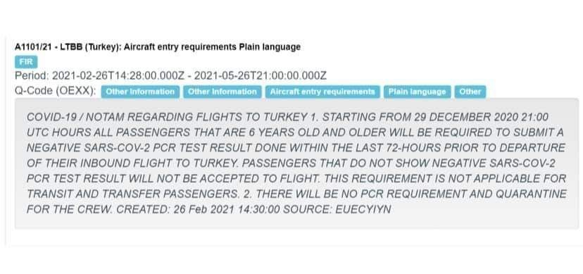 Стало известно, до какого времени Турция продлила требование о ПЦР-тесте