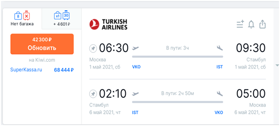 Билеты «Аэрофлота» в Стамбул на майские стремительно раскупают